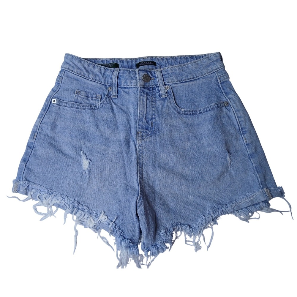 Wild Fable Womens High Rise Distressed Denim Shorts Light Wash Blue Size 0/24